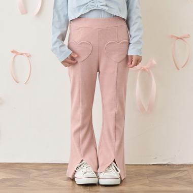 【ともパン】ハートポケット裾スリットフレアパンツ