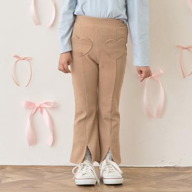 【ともパン】ハートポケット裾スリットフレアパンツ