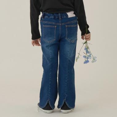 【きれいシルエット】バックスリットフレアパンツ