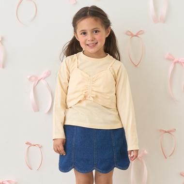 【ソフトコットン】ミニキャミ&シンプルTシャツセット