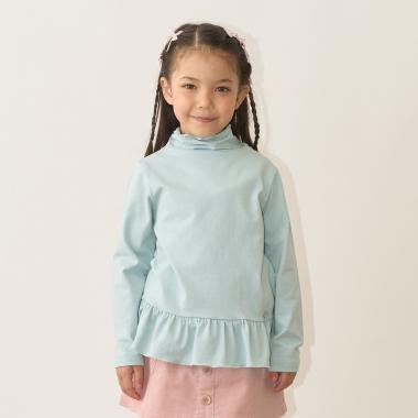 ペプラム裾ギャザータートルネック