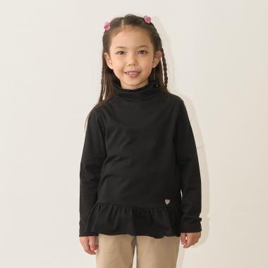 ペプラム裾ギャザータートルネック