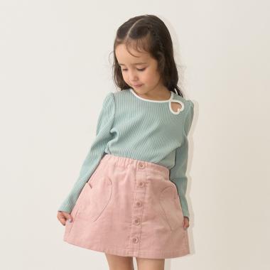 バイカラーハートテレコトップス