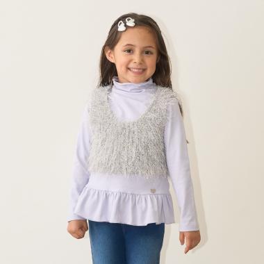 【どちらが前でもOK】ラメフェザーニットベスト