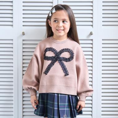 【マシュマロみたいな着心地】【マシンウォッシャブル】ハート・リボンアソートモチーフセーター