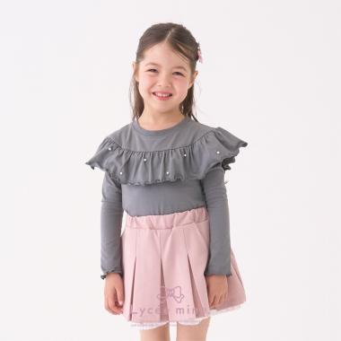 【Lycee mine バレエシリーズ】ラウンドフリルパール付きトップス