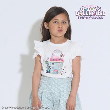 【ギャビーズドールハウス】【ソフトコットン】デザインスリーブプリントTシャツ