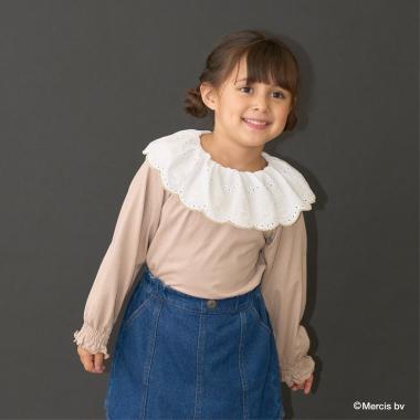 【Miffy】【ソフトコットン】コットンレース衿トップス