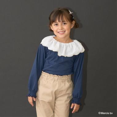 【Miffy】【ソフトコットン】コットンレース衿トップス