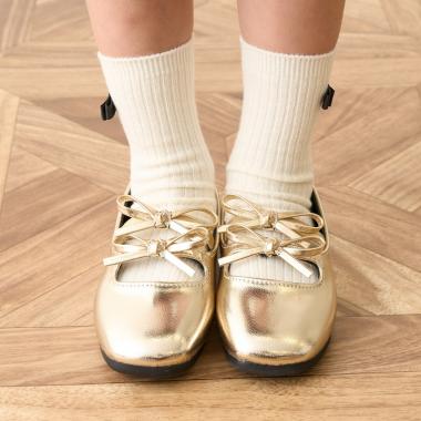 ダブルリボンバレエシューズ