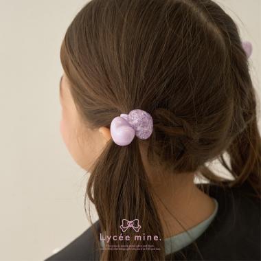 【Lycee mine バレエシリーズ】ラメハートヘアゴム2Pセット
