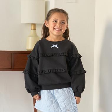 【毛玉バイバイ裏起毛】【どちらが前でもOK】フリルフリルスウェット