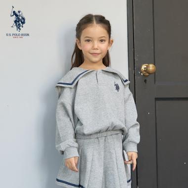 【U.S.POLO ASSN.】ワンポイント刺しゅう衿付きスウェット