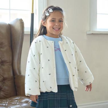 アソート総刺しゅうノーカラーブルゾン