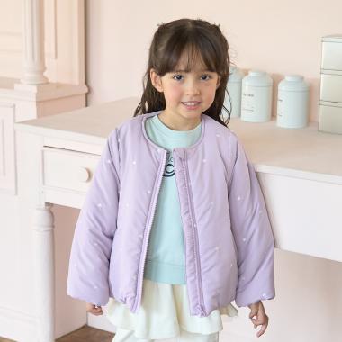 アソート総刺しゅうノーカラーブルゾン