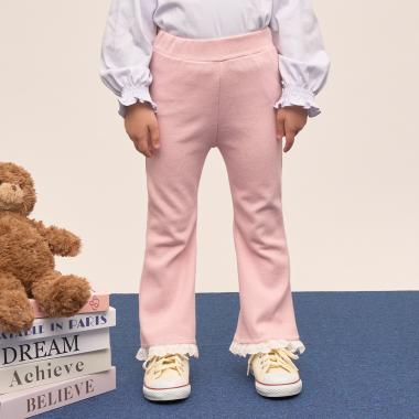 【ともパン】【防汚・速乾】裾チェリーレースフレアパンツ