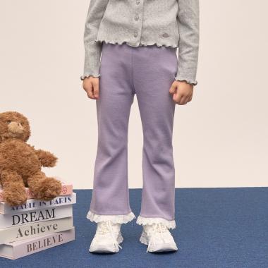 【ともパン】【防汚・速乾】裾チェリーレースフレアパンツ