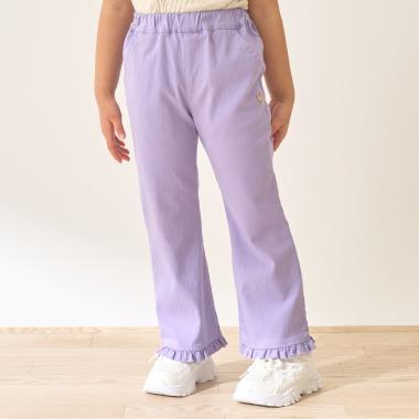 【ともパン】のーびのびストレッチ裾フリルフレアパンツ