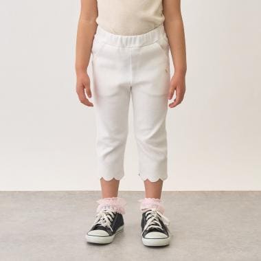 【ともパン】裾スカラップ7分丈カプリパンツ