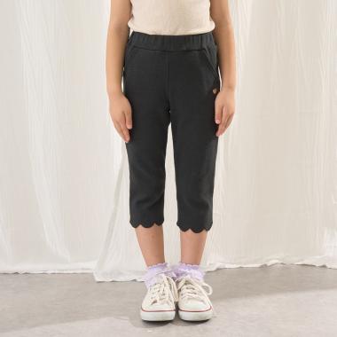 【ともパン】裾スカラップ7分丈カプリパンツ