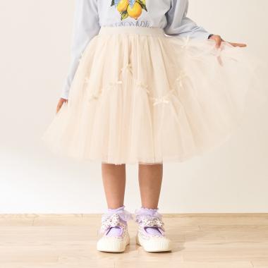 なみなみ切り替えギャザーたっぷりチュールスカート【Lycee mine バレエシリーズ】
