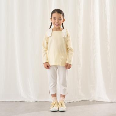 【綿100％】 【速乾・UV・型崩れしない】ボートネック肩リボンTシャツ