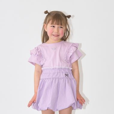 【綿100％】【速乾・UV・型崩れしない】【どちらが前でもOK】フリルAラインチュニックTシャツ