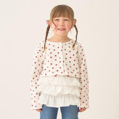 【速乾・UV・型崩れしない】アソート総柄ミニ丈カーディガン・フリルキャミセット【Lycee mine バレエシリーズ】