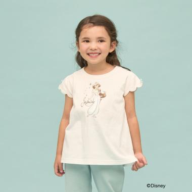 【綿100％】 【Disney】【速乾・UV・型崩れしない】スカラップスリーブアソート転写プリントTシャツ