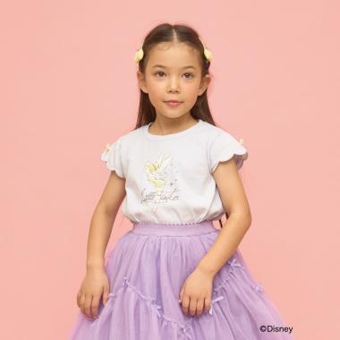 【綿100％】 【Disney】【速乾・UV・型崩れしない】スカラップスリーブアソート転写プリントTシャツ