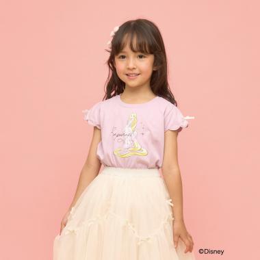 【綿100％】 【Disney】【速乾・UV・型崩れしない】スカラップスリーブアソート転写プリントTシャツ