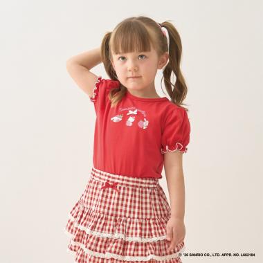 【サンリオキャラクターズ】【速乾・UV・型崩れしない】いちごのおうちプリントTシャツ