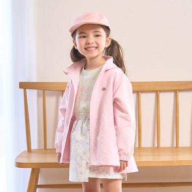 【スクール対応】【撥水・防汚・耐久・UV】収納袋付きバックフリルAラインマウンテンパーカー