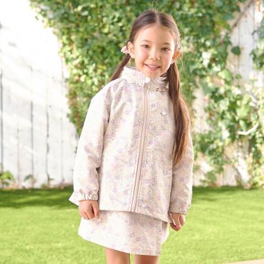 【スクール対応】【撥水・防汚・耐久・UV】収納袋付きバックフリルAラインマウンテンパーカー