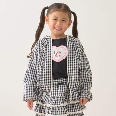 【UV加工】ギンガムチェックフリルブルゾン【Lycee mineバレエシリーズ】