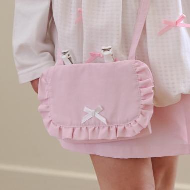 【スクール対応】【撥水・防汚・耐久・UV】リボン付きフリル移動ポケット