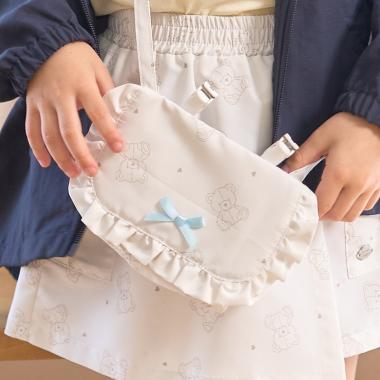 【スクール対応】【撥水・防汚・耐久・UV】リボン付きフリル移動ポケット