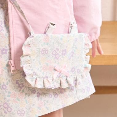 【スクール対応】【撥水・防汚・耐久・UV】リボン付きフリル移動ポケット