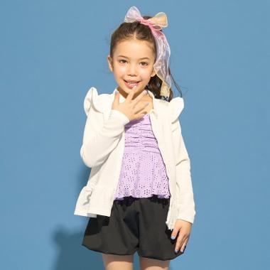 【SWIM】【UV カット】裾フリルフルジップラッシュガード