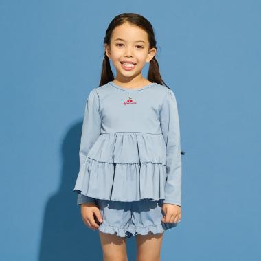 【SWIM】【UVカット】ティアードラッシュガード・フリルパンツセット