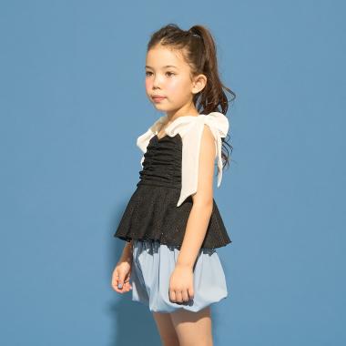 【SWIM】【UVカット】レーストップス・バルーンパンツセパレート水着