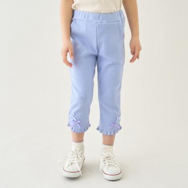 【ともパン】【防汚・UV・接触冷感】裾ラウンドフリル７分丈カプリパンツ