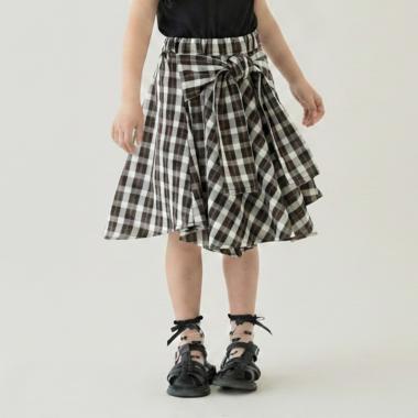 【安心/インパン付き】【たっぷりギャザー】シャツ風チェックスカート(インパン付き)【子供服】【キッズ】【女の子】