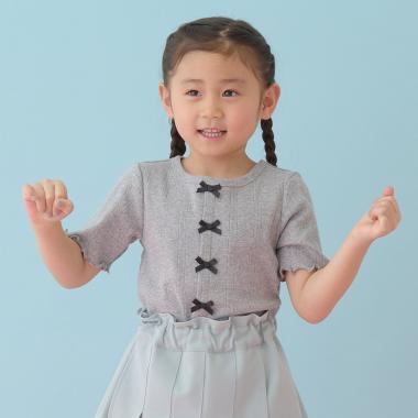 カーディガン風リボントップス