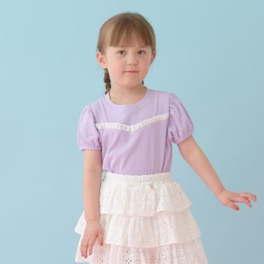 キャミフェイクレイヤードTレースシャツ