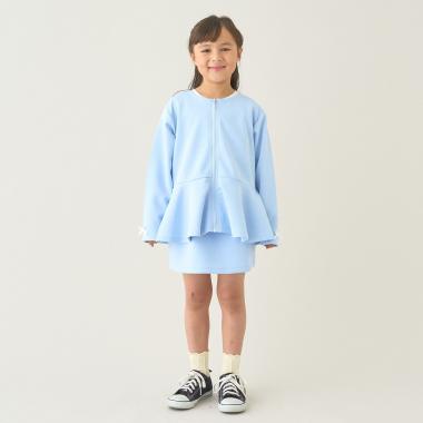 【スクール対応】【パフスウェット】ペプラムフルジップアップ