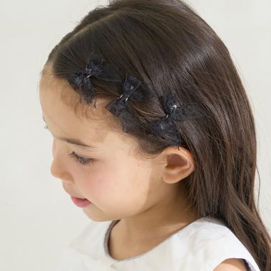 レースリボンミニヘアクリップ(6コセット)