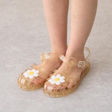 クリアラメデイジーサンダル