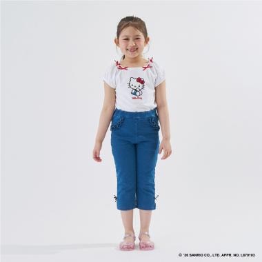【サンリオキャラクターズ】【綿100%】【シャーベットＴ】アソートアップリケリボン付きＴシャツ