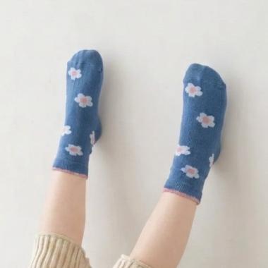 フラワー総柄クルーソックス【子供服】【キッズ】【女の子】